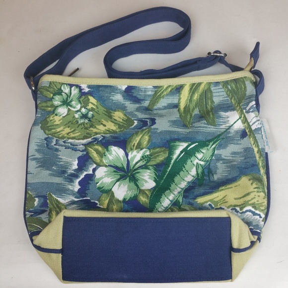 Caribbean Joe Bags Caribbean Joe Canvas Tropical Crossbody Bag Euc
